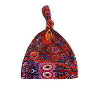 Utopia Aboriginal Art Bamboo Fabric Baby Beanie - Awelye (Women&#39;s Ceremony)