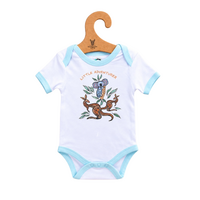 Joey Playtime [Blue] Aboriginal design Soft Cotton Romper (0-3mths) - Muralappi Dreamytime