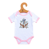 Joey Playtime [Pink] Aboriginal design Soft Cotton Romper (0-3mths) - Muralappi Dreamytime