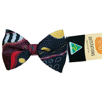 Outstations Aboriginal Art Polyester Bowtie - Norman Cox (Red)