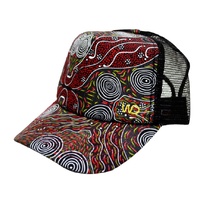 Warrina Aboriginal Art 6 Panel Baseball Cap - Bush Camp