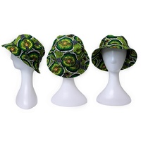 Bunabiri Aboriginal Art Cotton Bucket Hat - Colours of the Rainforest