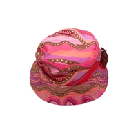 Bunabiri Aboriginal Art Cotton Bucket Hat - Wamin in Bloom (My Country)