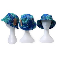 Bunabiri Aboriginal Art Cotton Bucket Hat - Wet Season