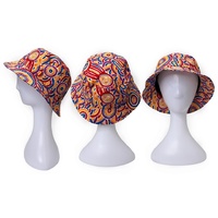 Bunabiri Aboriginal Art Cotton Bucket Hat - Landmarks