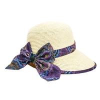 Warrina Aboriginal Art Ladies Straw Floppy Hat - Wild Bush Flower