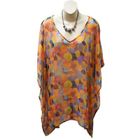 Jijaka Aboriginal Art Polyester Chiffon Kaftan - Firestones