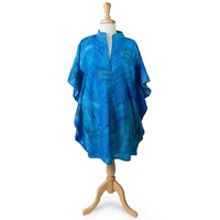 Warlukurlangu Aboriginal Art Short Cotton Kaftan - Seven Sisters Dreaming