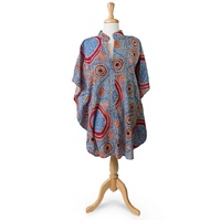 Warlukurlangu Aboriginal Art Short Cotton Kaftan - Lappi Lappi Dreaming