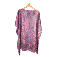 Warlukurlangu Aboriginal Art Sheer Polyester Poncho - Seed Dreaming