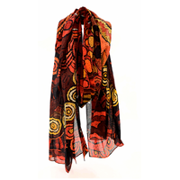 Better World Aboriginal Art Organic Cotton Summer Scarf (200cm x 70cm) - Hailstorm Dreaming