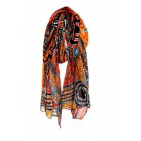 Better World Aboriginal Art Organic Cotton Summer Scarf (200cm x 70cm) - Body Paint Design