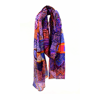 Better World Aboriginal Art Organic Cotton Summer Scarf (200cm x 70cm) - Mulga Country