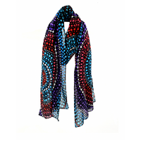 Better World Aboriginal Art Organic Cotton Summer Scarf (200cm x 70cm) - Waterholes