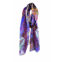 Better World Aboriginal Art Organic Cotton Summer Scarf (200cm x 70cm) - Emu Dreaming