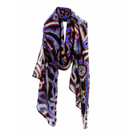 Better World Aboriginal Art Organic Cotton Summer Scarf (200cm x 70cm) - Pikilyi (Black)