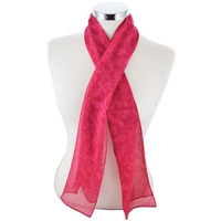 Jijaka Aboriginal Art Silk Chiffon Scarf - Bush Flower (PINK/RED)