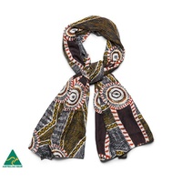 Jilamara Aboriginal Art Pure Silk Scarf (180cm x 54cm) - Parlini Jilamara (Old Design)