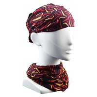 Jijaka Aboriginal Art Multi Headscarf - Boomerangs (Burgundy)