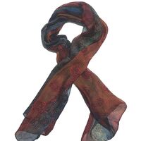 Saretta Aboriginal Art Hand-Made Pure Silk Scarf (180cm x 50cm) - Kanto (Bush Tucker)