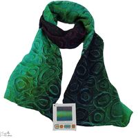 Saretta Aboriginal Art Hand-Made Pure Silk Giftboxed Scarf (180cm x 50cm) - Ngeyran - Us All (Saltwater People)