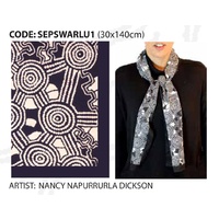 Scorched Earth Aboriginal Art Polyester Chiffon Scarf - Warlu 1