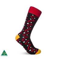 Jilamara Aboriginal Art Australia Made Men&#39;s Cotton Socks - Chris Black