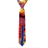 Better World Aboriginal Art Digital Print Boxed Polyester Tie - Family and Country