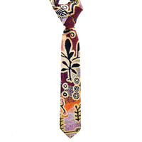 Better World Aboriginal Art Digital Print Boxed Polyester Tie -  Yam and Bush Tomato Dreaming