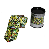 Better World Aboriginal Art Digital Print Silk Tie - Molyewongk