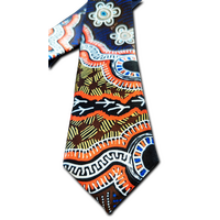 Hogarth Aboriginal Arts Polyester Silk Tie - Brolga Dreaming