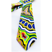 Hogarth Aboriginal Arts Polyester Silk Tie - Emu Dreaming