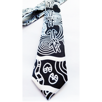 Hogarth Aboriginal Arts Polyester Silk Tie - Wandering the Land
