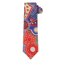 Outstations Aboriginal design Polyester Tie - Kangaroo Story (Red)