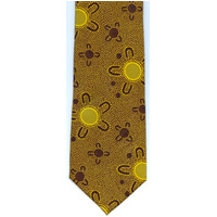 Scorched Earth Aboriginal Art Polyester Tie (B1152) Gold
