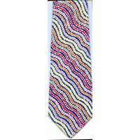 Scorched Earth Aboriginal Art Polyester Tie (T6004) - Pink - Fire Country Dreaming