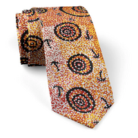 Warlukurlangu Aboriginal Art 2pce Woven Silk Tie Set - Emu Dreaming