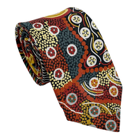 Warrina Aboriginal Art 100% Silk Tie (Giftbag) - Wild Coconut