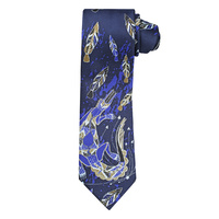 Yijan Aboriginal design Polyester Tie - Crocodile Dreaming (Blue)
