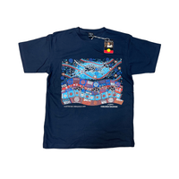 Kangaroo Dreaming [Navy] - Aboriginal design T-Shirt