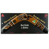 Aboriginal Art Handpainted Carded Returning Boomerang - 35cm (14") - Traditional