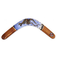 Aboriginal Art Handpainted Returning 3ply Handpainted Boomerang - Contemporary Art