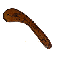 Dreamtime Kullilla Aboriginal Art hand-burnt design Hunting /Club Boomerang (62cm) - Emu