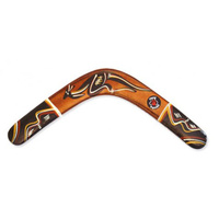 Handpainted Aboriginal Art Returning 3 Ply Aboriginal Boomerang - Traditional