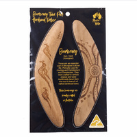 Aboriginal Carded 8&quot; Boomerang Twin Pack - Burnt Hardwood Timber