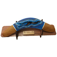 Handpainted Aboriginal Dot Art Giftboxed Boomerang &amp; Stand (25cm)