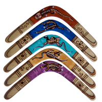 Contemporary Burnt - Skeenarang Booma Handpainted Aboriginal Art Returning 5 Ply Aboriginal Boomerang