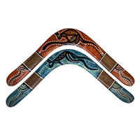 Contemporary Coatarangs 45cm - Skeenarang Booma Handpainted Aboriginal Art Returning 5 Ply Aboriginal Boomerang