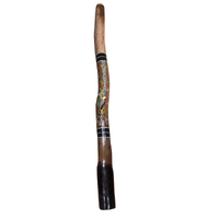 Red/Orange - Brolga Eucalyptus (Grey Box) Handpainted Didgeridoo (1.21m) - Bark Base