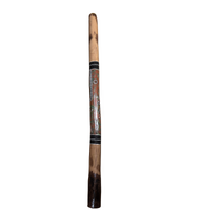 Orange/Green - Kangaroo  Eucalyptus (Grey Box) Handpainted Didgeridoo (1.24m) - Bark Base 